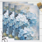  Blauwe Waterverf Hydrangea Decoupage Tissuepapier