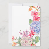 Blauwe Waterverf Hydrangea Floral bruiloft Kaart (Achterkant)