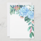 Blauwe Waterverf Hydrangea Floral bruiloft Kaart (Achterkant)