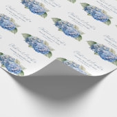 Blauwe Waterverf Hydrangea Flowers Cadeaupapier (Hoek)