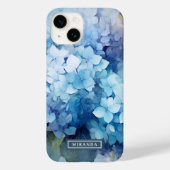 Blauwe Waterverf Hydrangea Naam Sjabloon Case-Mate iPhone Case (Achterkant)