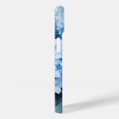  Blauwe Waterverf Hydrangea Naam Sjabloon Case-Mate iPhone Case (Achterkant / Rechts)