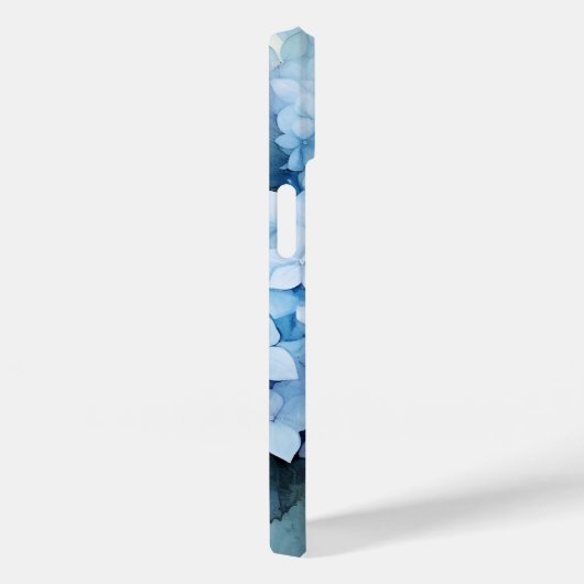 Blauwe Waterverf Hydrangea Naam Sjabloon Case-Mate iPhone Case (Achterkant / Rechts)