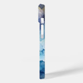  Blauwe Waterverf Hydrangea Naam Sjabloon Case-Mate iPhone Case (Achterkant / Links)