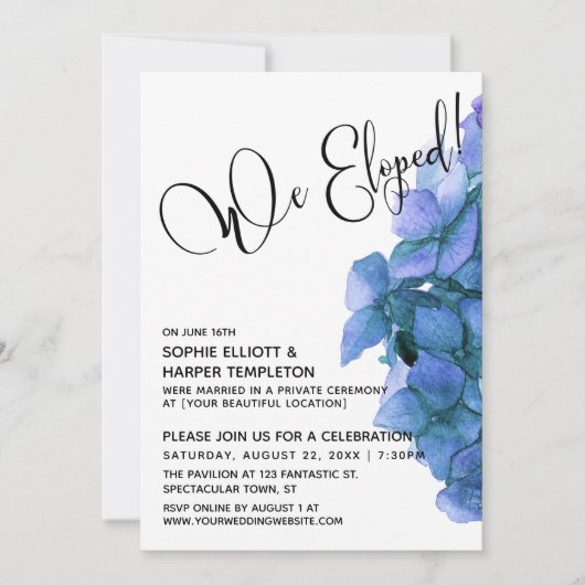 Blauwe Waterverf Hydrangea, we hebben het uitgebla Kaart (Voorkant)