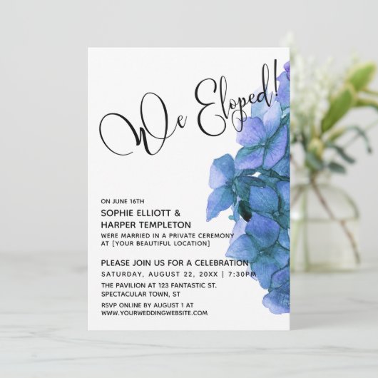 Blauwe Waterverf Hydrangea, we hebben het uitgebla Kaart (Staand voorkant)