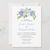 Blauwe Waterverf Hydrangea Weddenschap Kaarten (Voorkant)