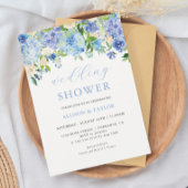 Blauwe Waterverf Hydrangea Wedding Shower Invitati Kaart