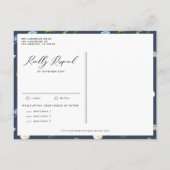 Blauwe Waterverf Hydrangea Winter Floral Wedding Uitnodiging Briefkaart (Achterkant)