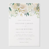 Blauwe Waterverf Hydrangea Winter Floral Wedding Vellum Uitnodigingen (Voorkant)