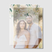 Blauwe Waterverf Hydrangea Winter Floral Wedding Vellum Uitnodigingen (Offset (Koppel))