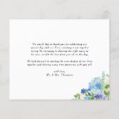 Blauwe Waterverf Hydrangea Winter Hartelijk dank (Achterkant)