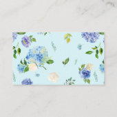 Blauwe Waterverf Hydrangeas en Rozen Floral Garlan Plaatskaartje (Achterkant)