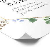 Blauwe Waterverf Hydrangeas Gold Lijst Mimosa Bar Poster (Hoek)