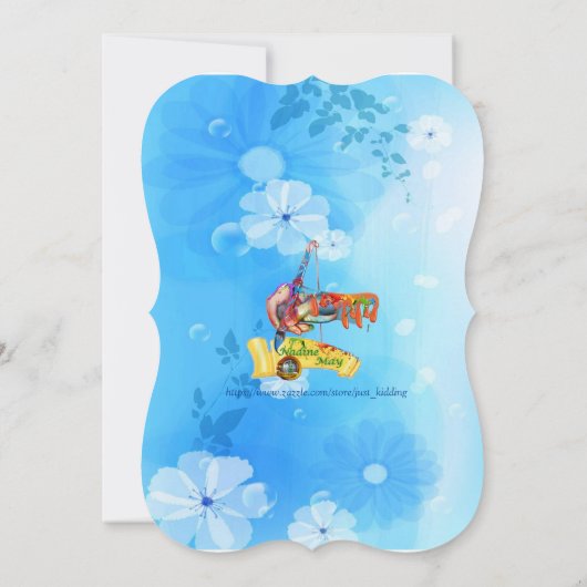 Blauwe Waterverf Hydrangeas Vrijgezellenfeest Kaart (Achterkant)