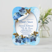 Blauwe Waterverf Hydrangeas Vrijgezellenfeest Kaart (Staand voorkant)