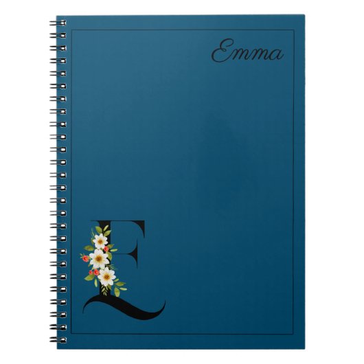 Blauwe waterverf initiaal notitieboek (Voorkant)