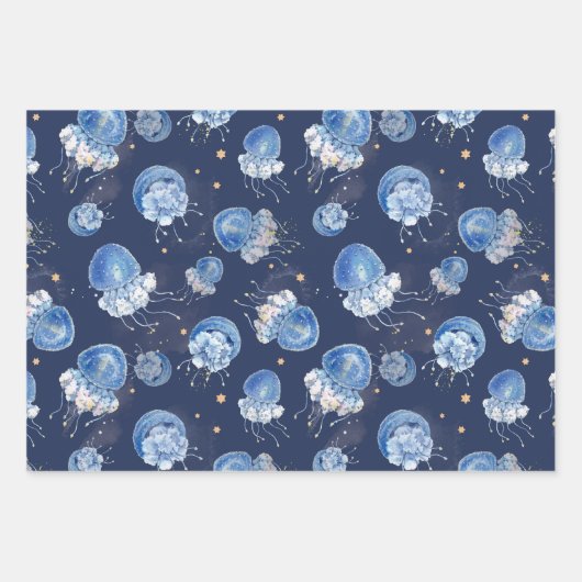 Blauwe Waterverf Inpakpapier Vel (Voorkant 2)