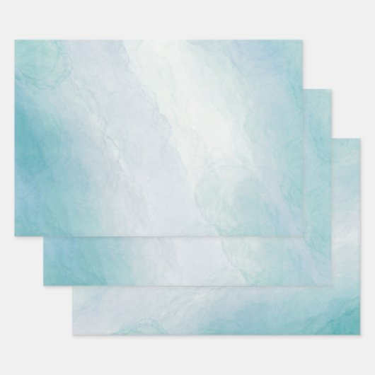 Blauwe waterverf inpakpapier vel (Set)