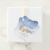 Blauwe Waterverf jongensdoop Dank u Bedankjes Labels (In situ)