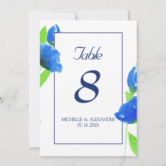 Blauwe waterverf kaart (Achterkant)