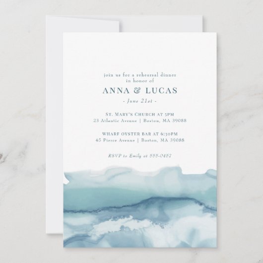 Blauwe Waterverf Kaart (Voorkant)