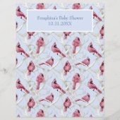 Blauwe Waterverf Kardinaal Baby shower Bingo Game (Achterkant)