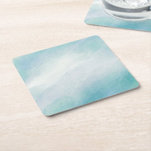 Blauwe waterverf kartonnen onderzetters (Schuin)