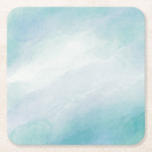 Blauwe waterverf kartonnen onderzetters