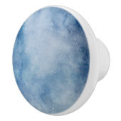 Blauwe Waterverf Keramische Knop (Rechts)