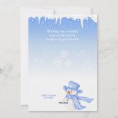 Blauwe Waterverf kerstboom niet-foto Feestdagenkaart (Achterkant)