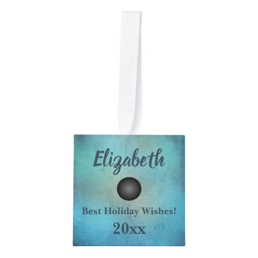 Blauwe Waterverf kerstfeestdag Bunco Decoratie (Voorkant)