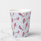 Blauwe Waterverf kerstkardinaalvogels Papieren Bekers (Links)