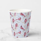 Blauwe Waterverf kerstkardinaalvogels Papieren Bekers (Voorkant)