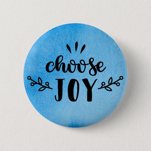 Blauwe Waterverf - Kies plezier Ronde Button 5,7 Cm (Voorkant)