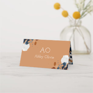 Blauwe waterverf klantenkaartje