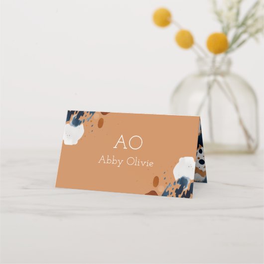 Blauwe waterverf klantenkaartje (Voorkant)