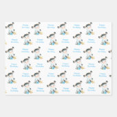 Blauwe Waterverf Kleine Koe Inpakpapier Vel (Voorkant 2)