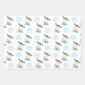 Blauwe Waterverf Kleine Koe Inpakpapier Vel (Voorkant)