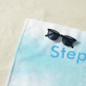 Blauwe Waterverf Kleine Koe Strandlaken (In situ)