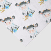 Blauwe Waterverf Kleine Koe Tissuepapier (Detail)