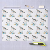 Blauwe Waterverf Kleine Koe Tissuepapier (Craft)