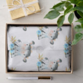 Blauwe Waterverf Kleine Koe Tissuepapier (Geschenk)