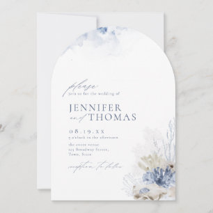 Blauwe waterverf koraal en zeeschildpadden strandb kaart