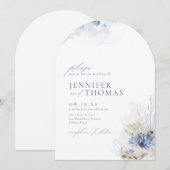 Blauwe waterverf koraal en zeeschildpadden strandb kaart (Voorkant / Achterkant)