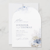 Blauwe waterverf koraal en zeeschildpadden strandb kaart (Voorkant)