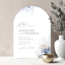 Blauwe waterverf koraal en zeeschildpadden strandb kaart