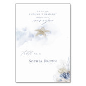 Blauwe waterverf koraal en zeeschildpaddenstrand b kaart (Voorkant)