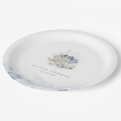 Blauwe waterverf koraal en zeeschildpaddenstrand b papieren bordje (Gekanteld)