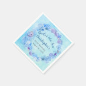 Blauwe Waterverf koraal onder het Zee eerste Bday Servet (Hoek)